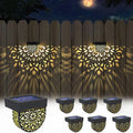 Solar Fence Lights Wall Lights Outdoor 6-Pack - Warm Yellow Accent