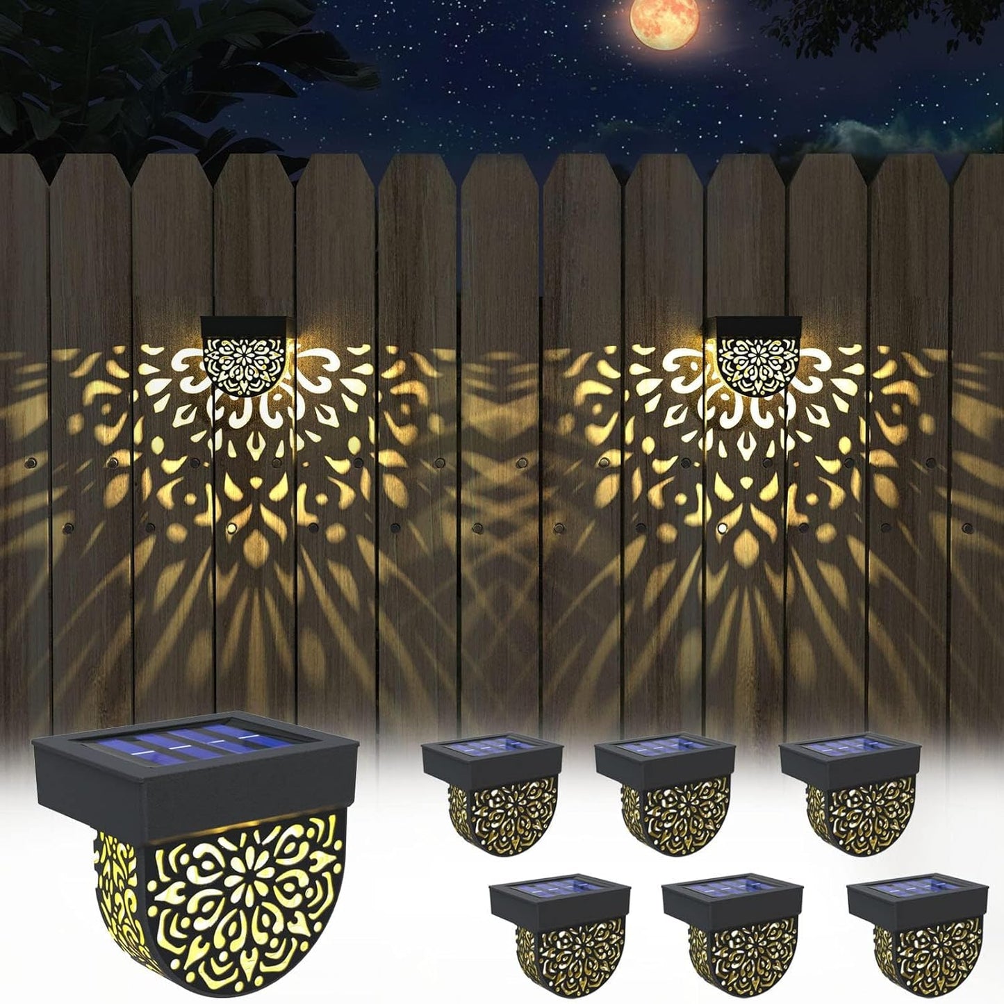 Solar Fence Lights Outdoor Waterproof LED Decorative Lighting