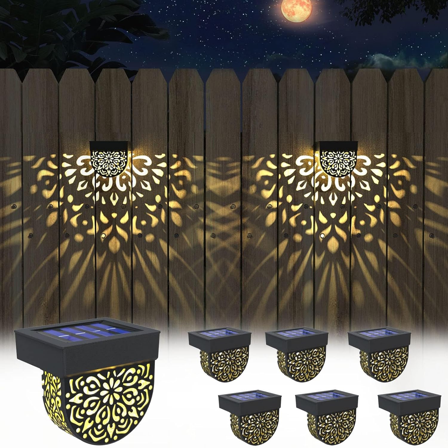 Solar Fence Lights Outdoor Waterproof LED Decorative Lighting