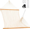 Double Rope Hammock 2 Person Traditional Cotton with Spreader Bar