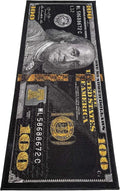 HUAHOO Black Money Rug 100 Dollar Bill Runner - Bold Room Accent