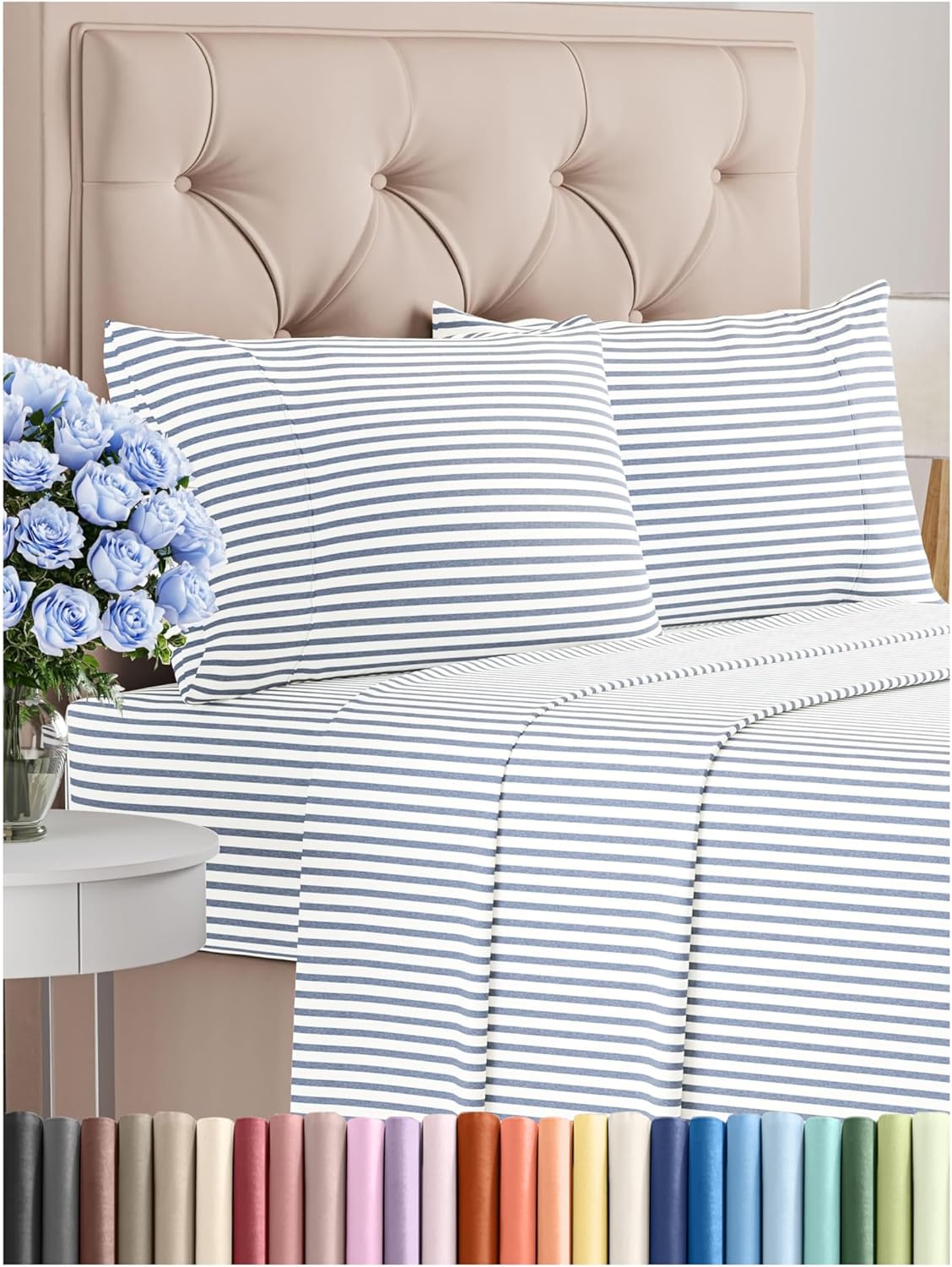 Queen Size 4 Piece Sheet Set - Comfy Breathable Cooling Sheets