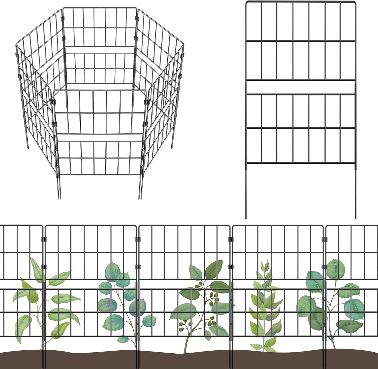 31.5 Inch Tall Decorative Garden Fence Panels for Outdoor Use