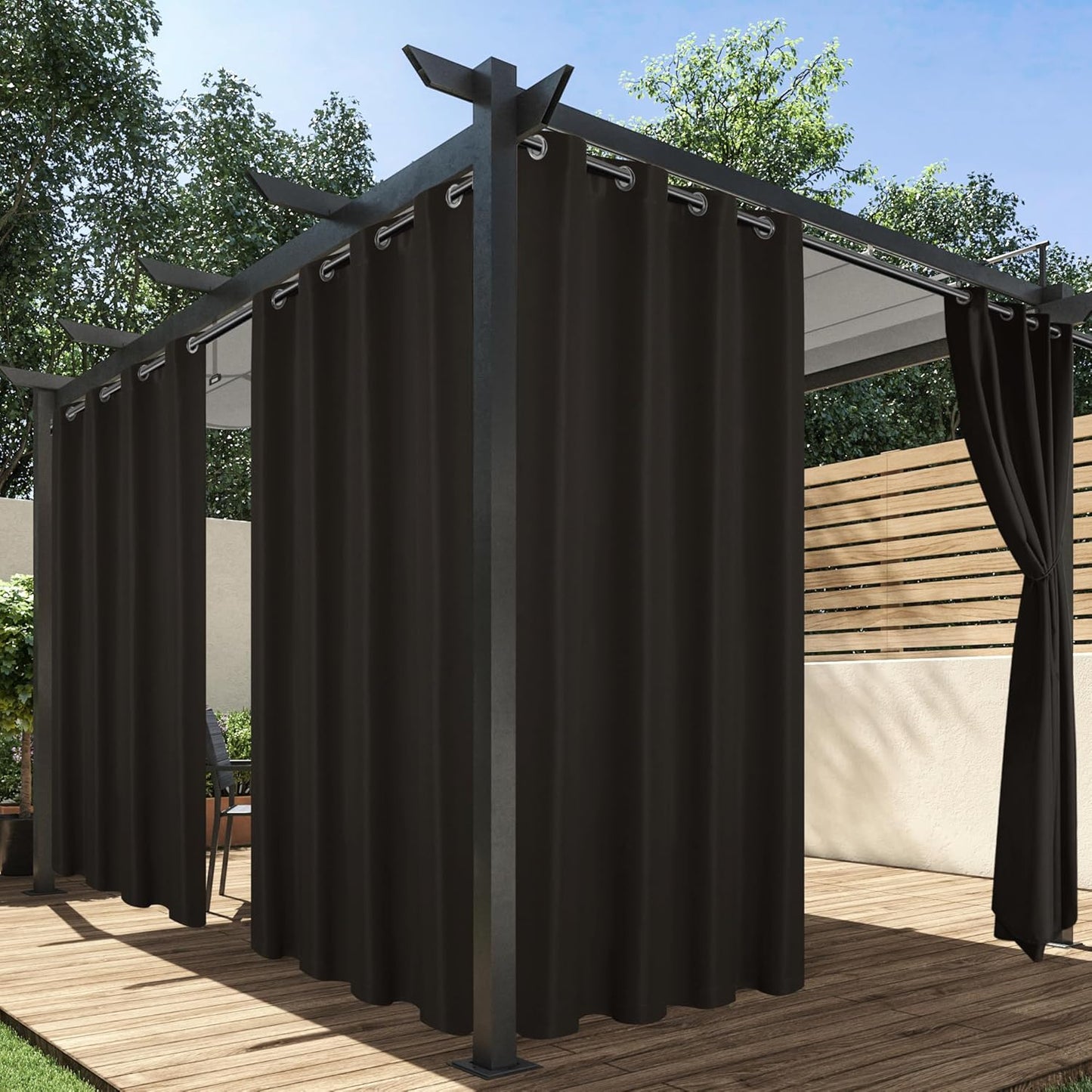 HolidayIdeas Outdoor Curtains for Patio Waterproof Privacy Protection