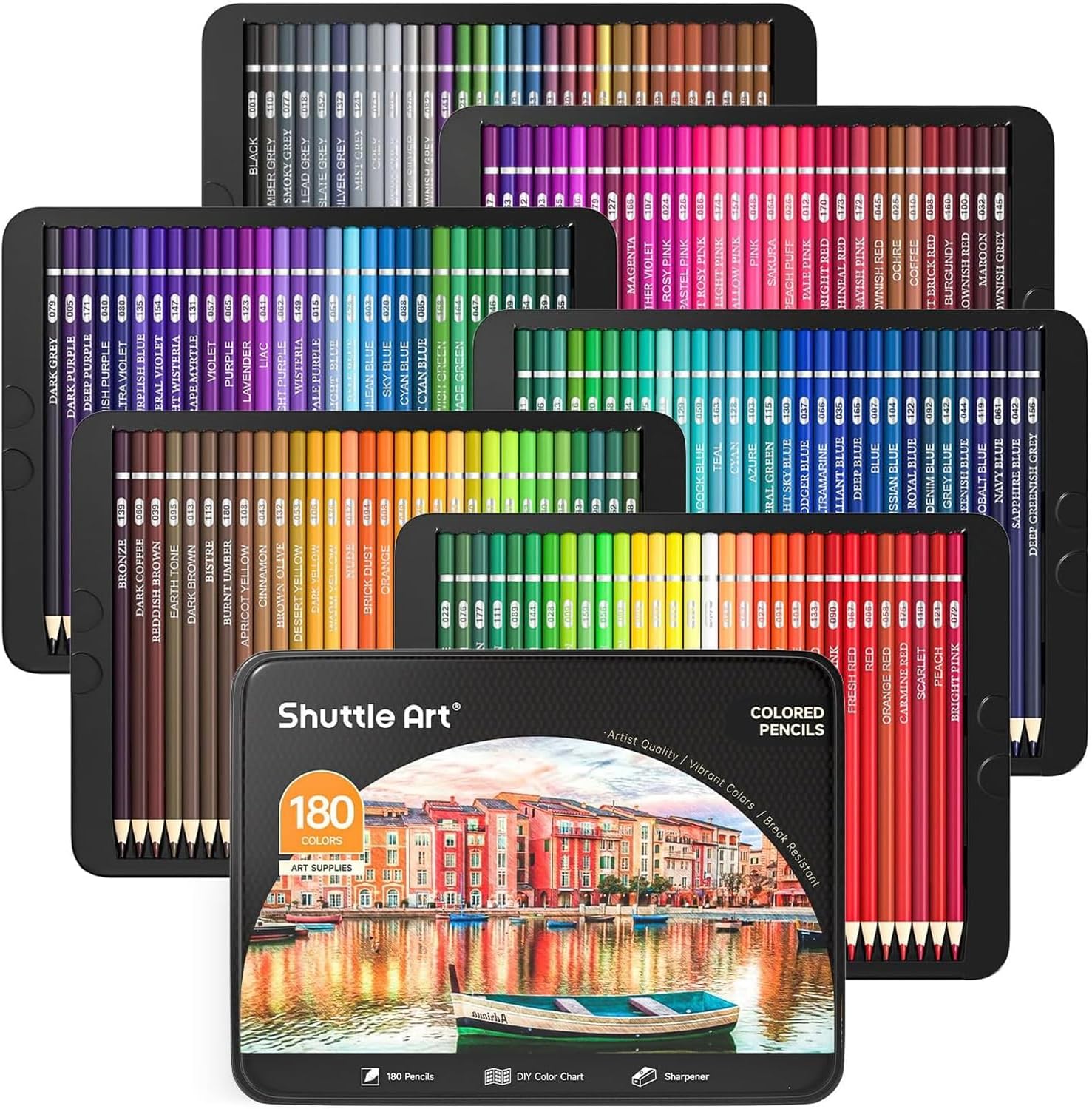 Shuttle Art 180 Colored Pencils Set for Artists and Kids