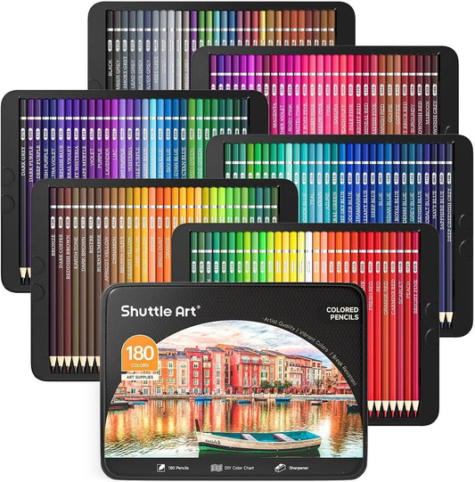 Shuttle Art 180 Colored Pencils Set for Artists and Kids