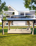 Hard top Gazebo 10x13 ft for All Weather - Double Polycarbonate Roof