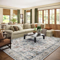 8x10 Area Rug for Living Room - Washable Low Pile Vintage Boho