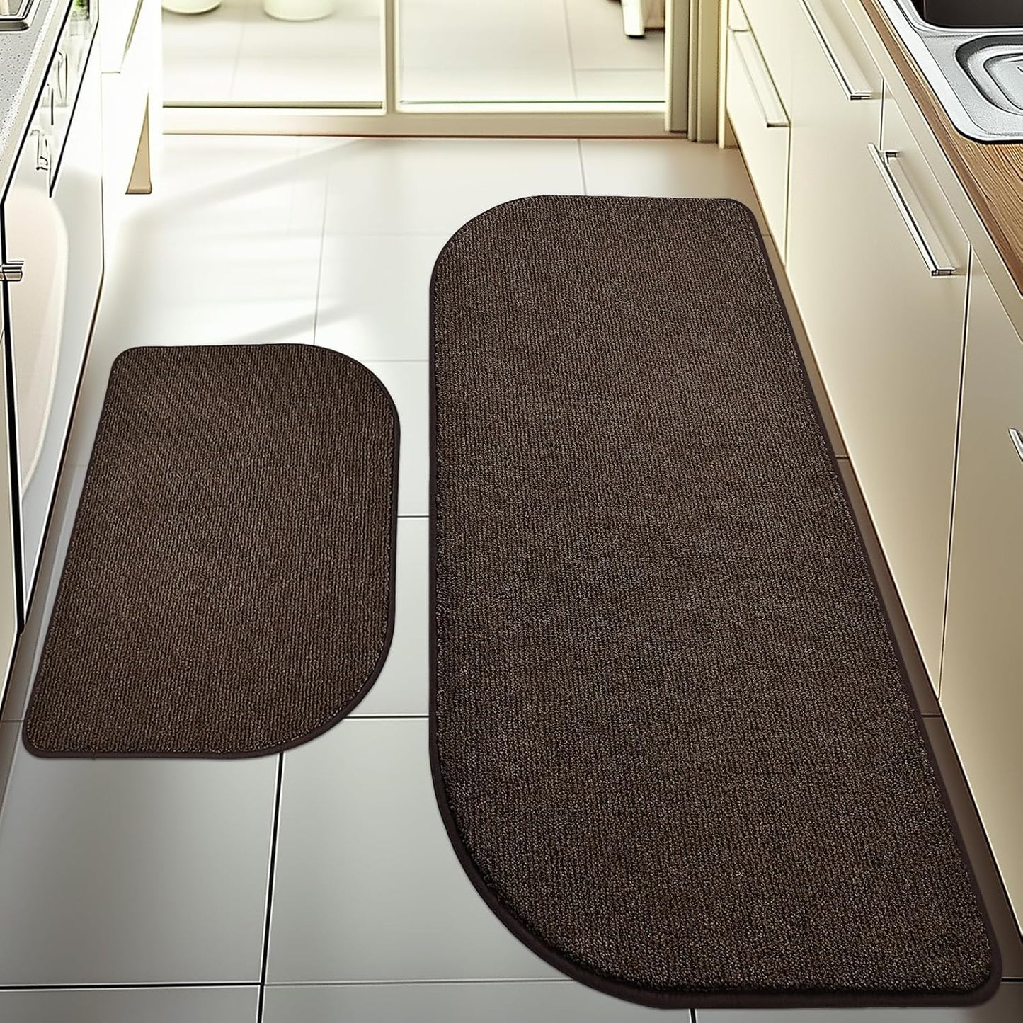 Washable Kitchen Rugs Set of 2 for Non Slip Absorbent Floors