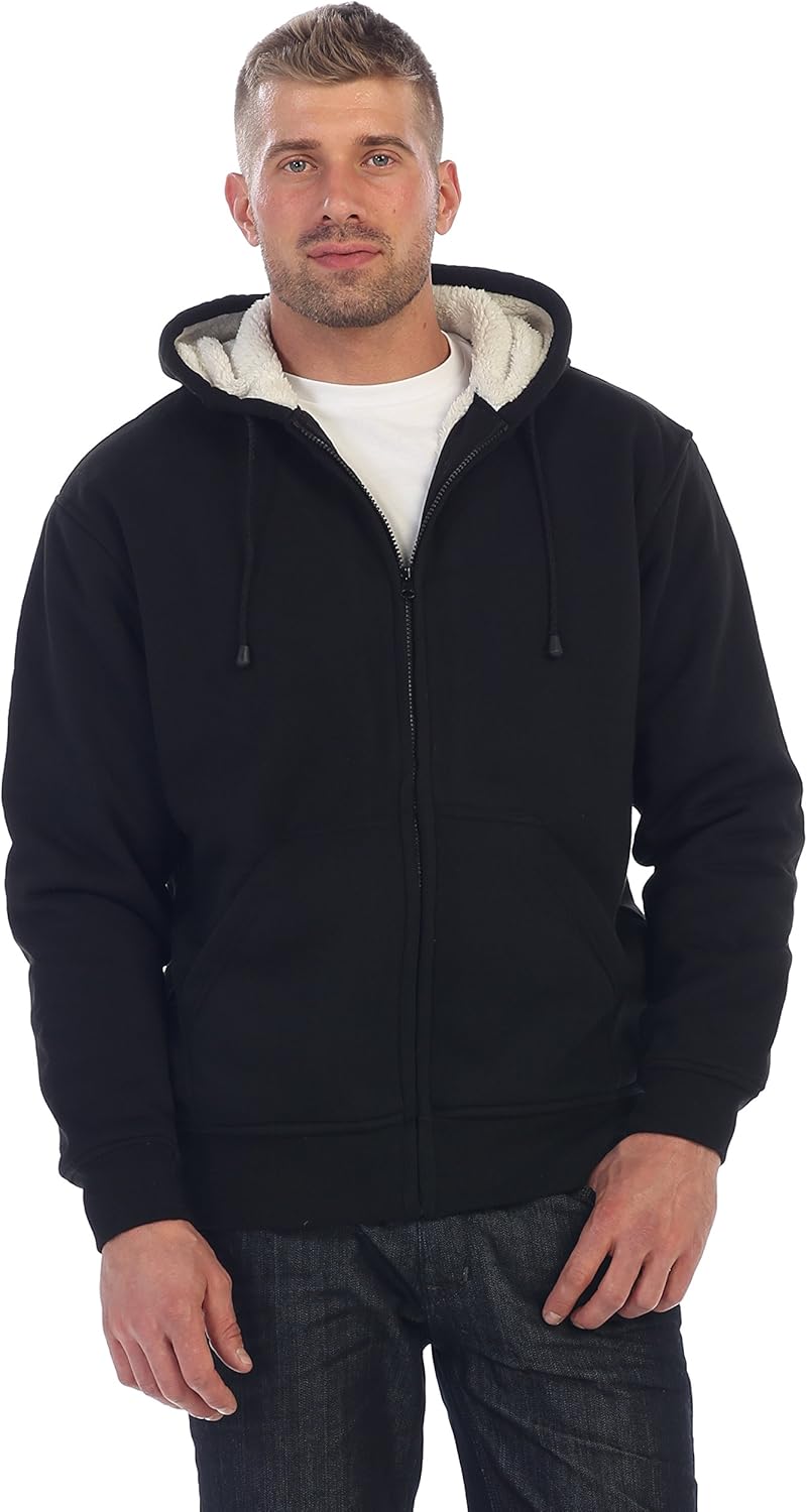 Gioberti Men's Soft Heavyweight Sherpa Lined Fleece Hoodie