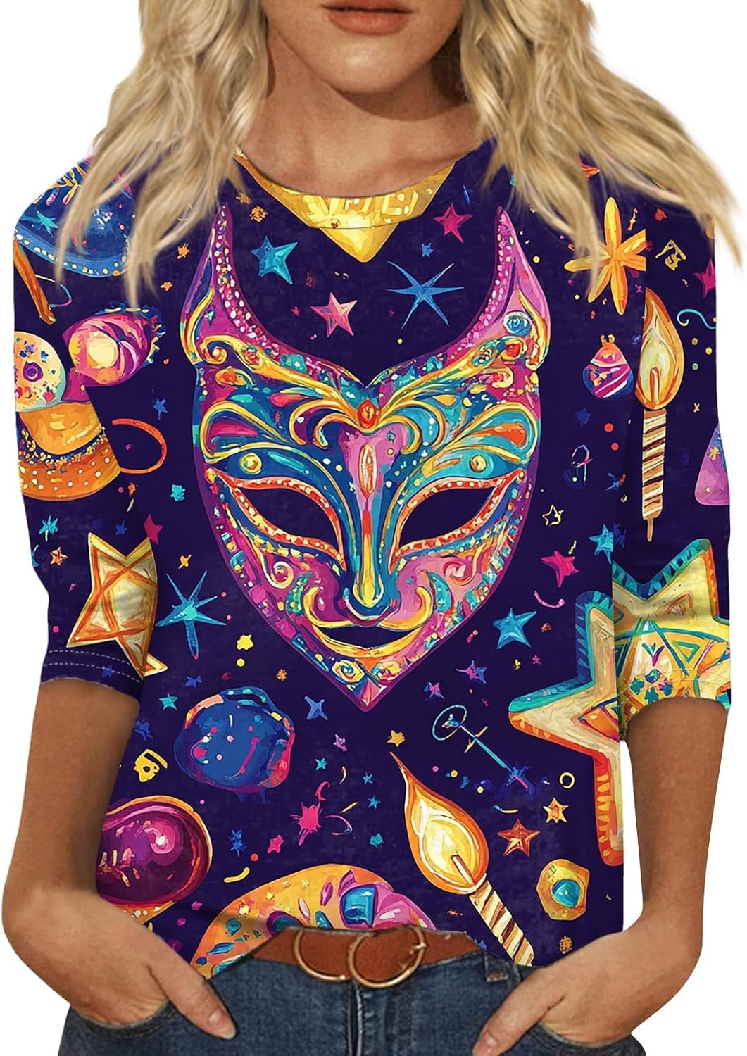Carnival Graphic Tee for Women 2025 - Festive Style!