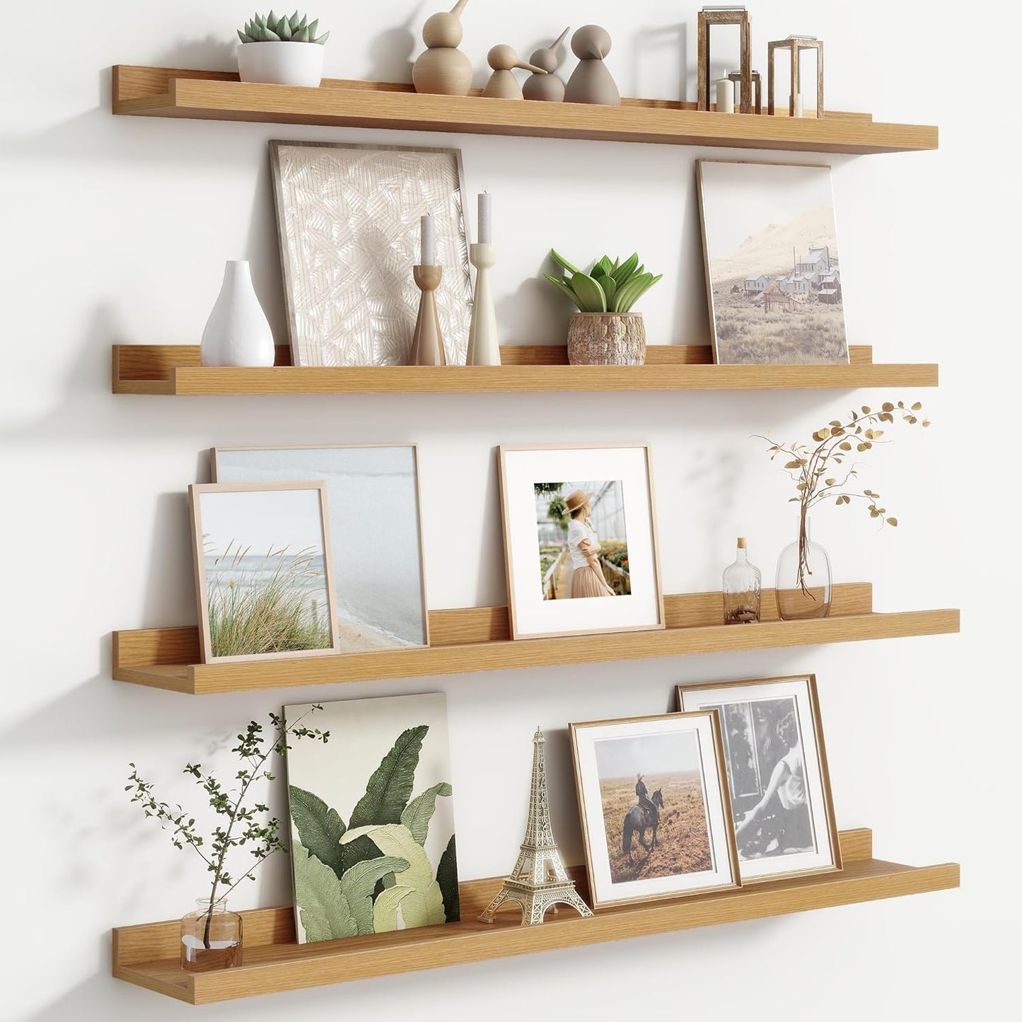 Floating Picture Ledge Shelves Set of 4 for Kids and Home Decor