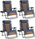 Zero Gravity Chair Set of 4 Oversized Recliners - Padded XL Comfort
