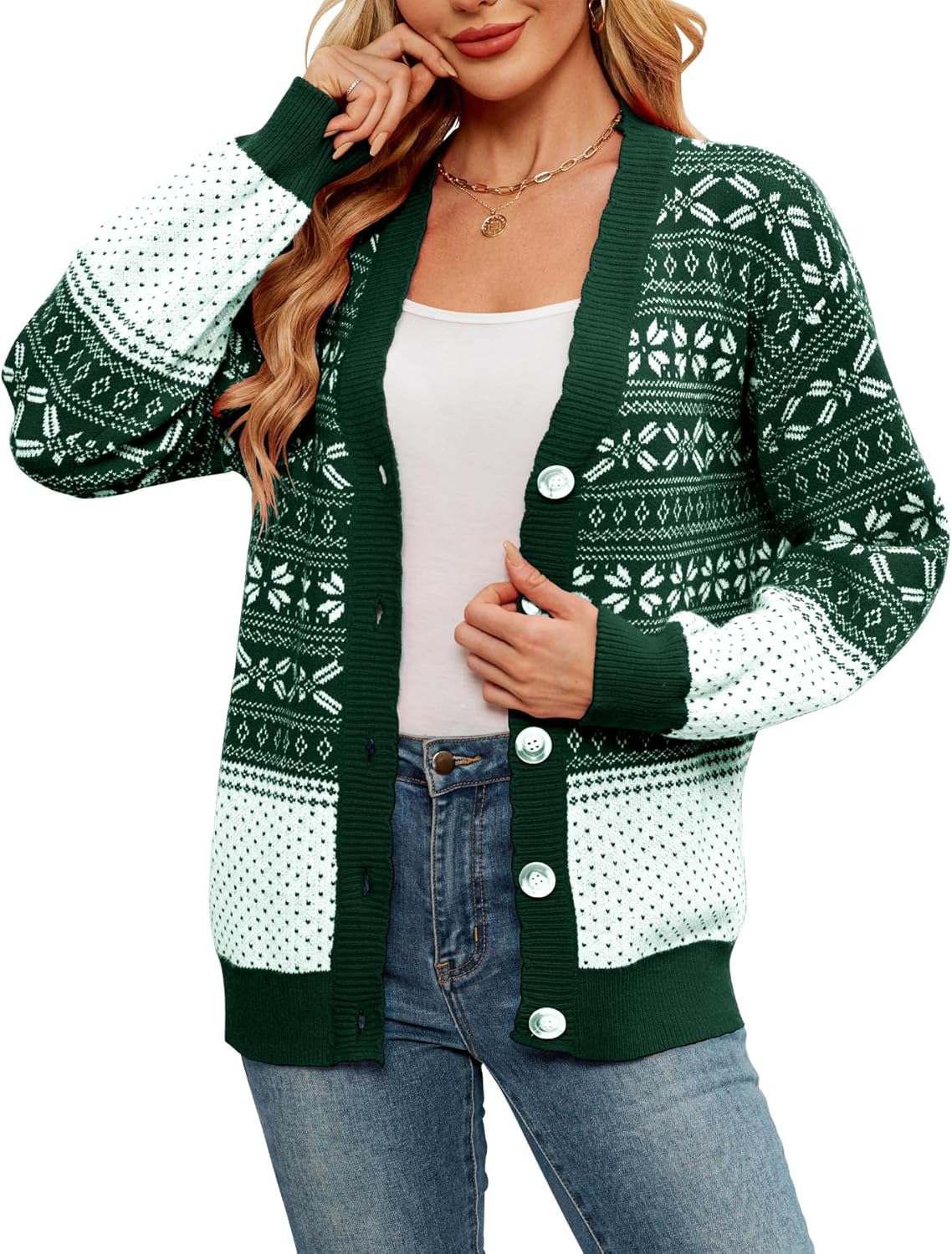 Cozy Button Down Christmas Sweater by Imimtuan