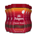Folgers Classic Roast Instant Coffee Pack of 6 - Quick Smooth Cups
