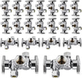 1/4 Turn Dual Compression Angle Stop Valve 20-Pack - Durable Chrome
