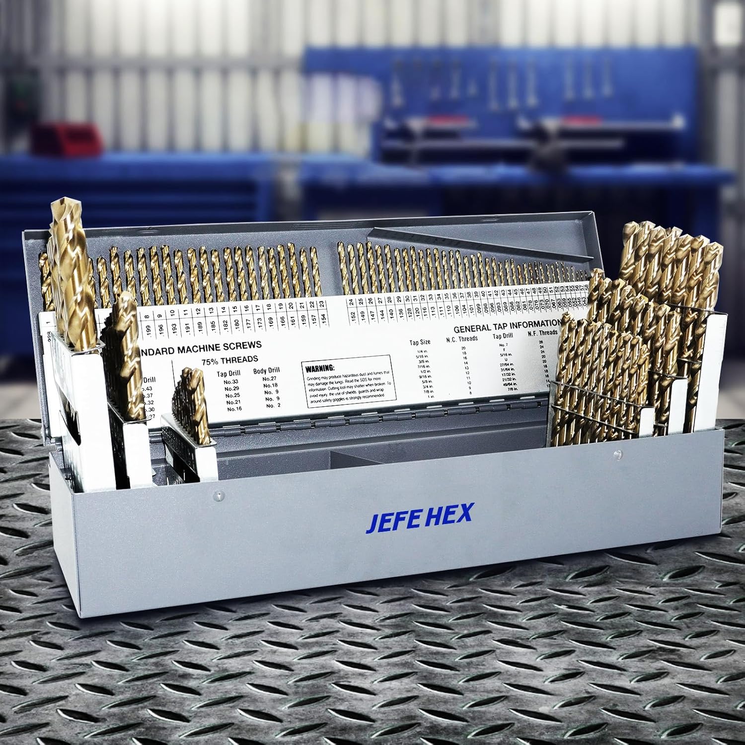 JEFE HEX 115 Pcs Cobalt Drill Bit Set for Precision Drilling
