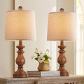 PARTPHONER Rustic Farmhouse Table Lamp Set of 2 for Home