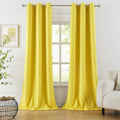 Yellow Blackout Curtains 42in x 96in - 2 Panels Thermal Insulated