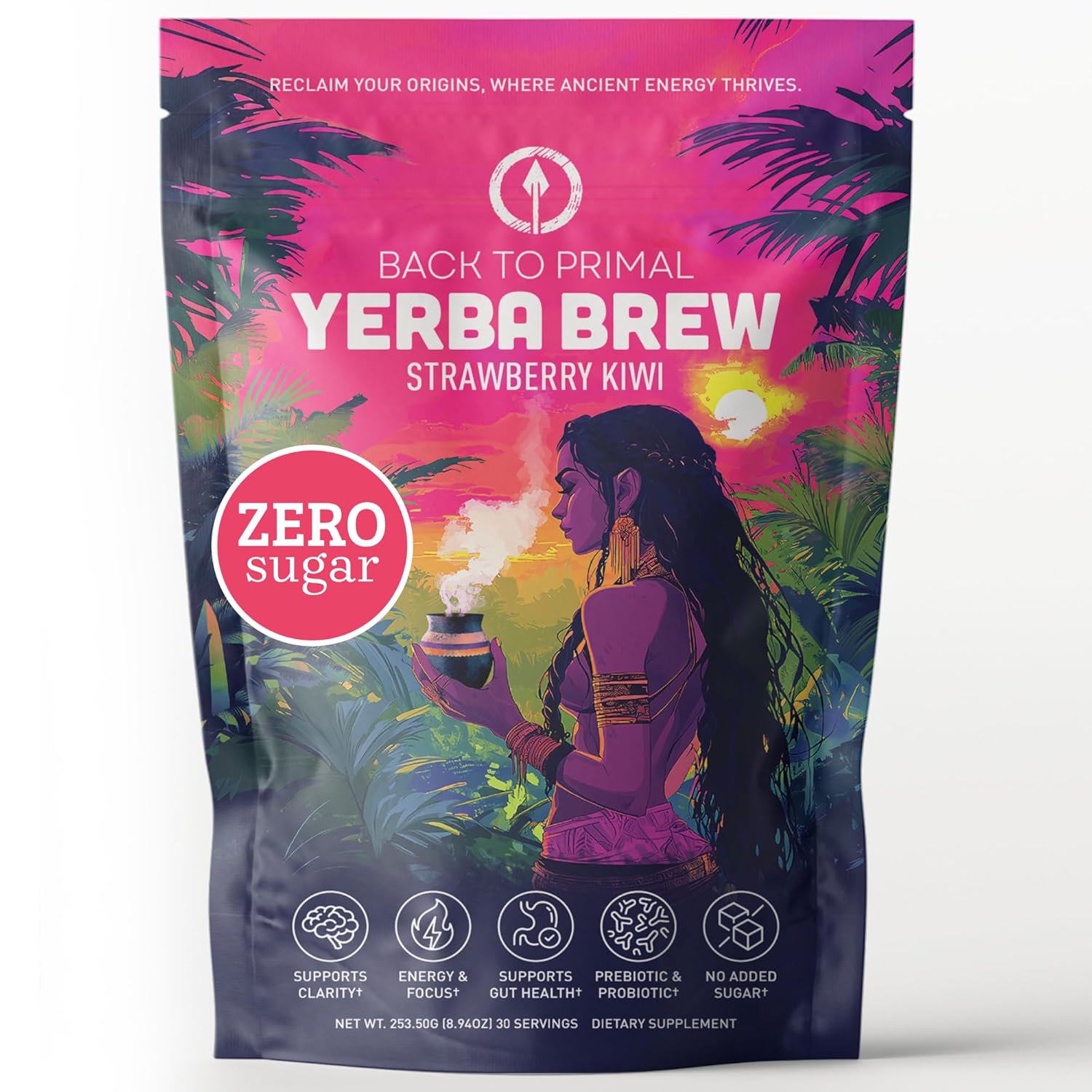 Yerba Mate Instant Tea Powder - Strawberry Kiwi Energy Boost
