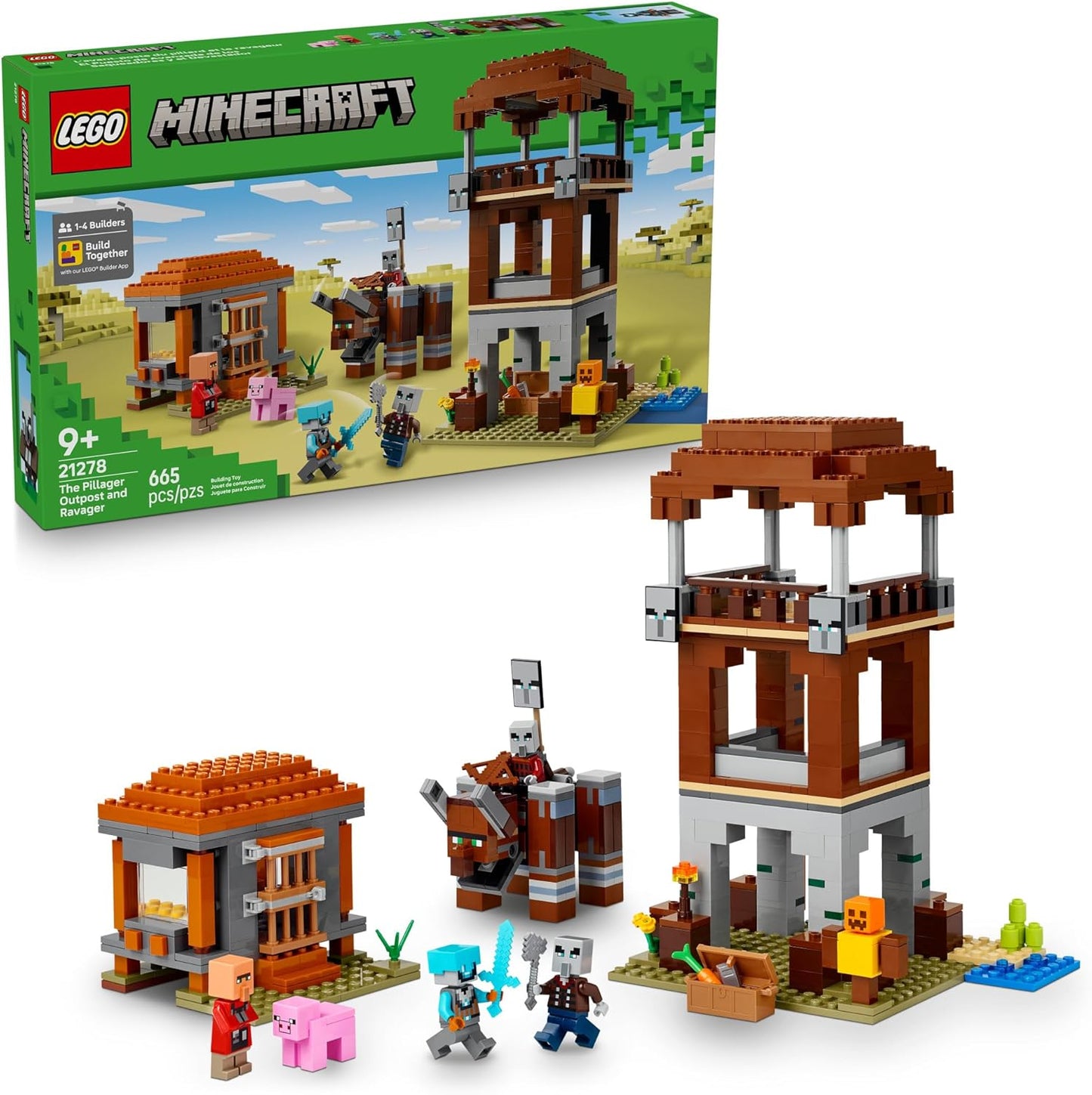 LEGO Minecraft The Pillager Outpost and Ravager Building Toy