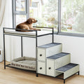 LEMBERI Pet Bunk Bed with Stairs and Storage for Dogs and Cats