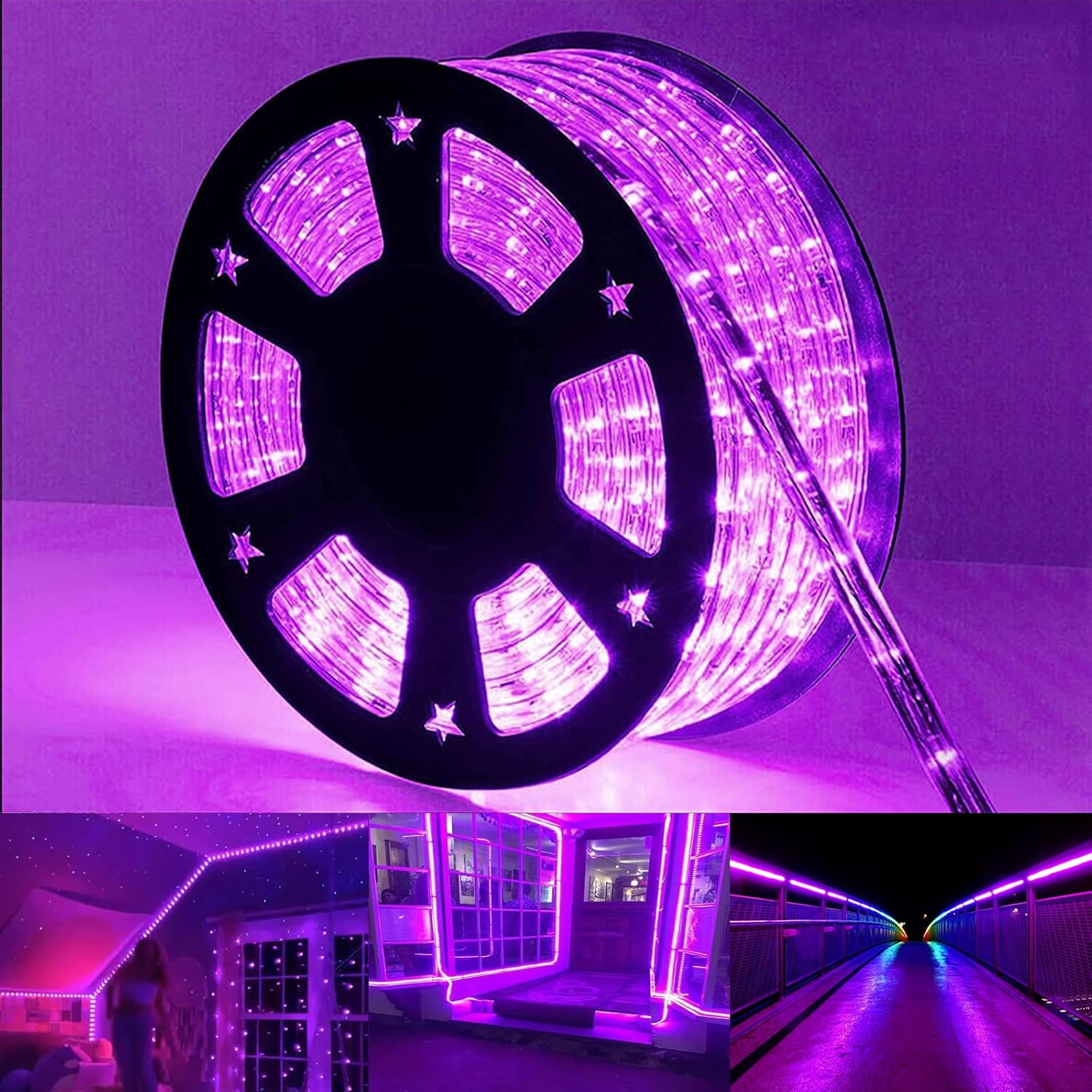 50ft 360 LED Rope Lights Outdoor for Creative Decorations
