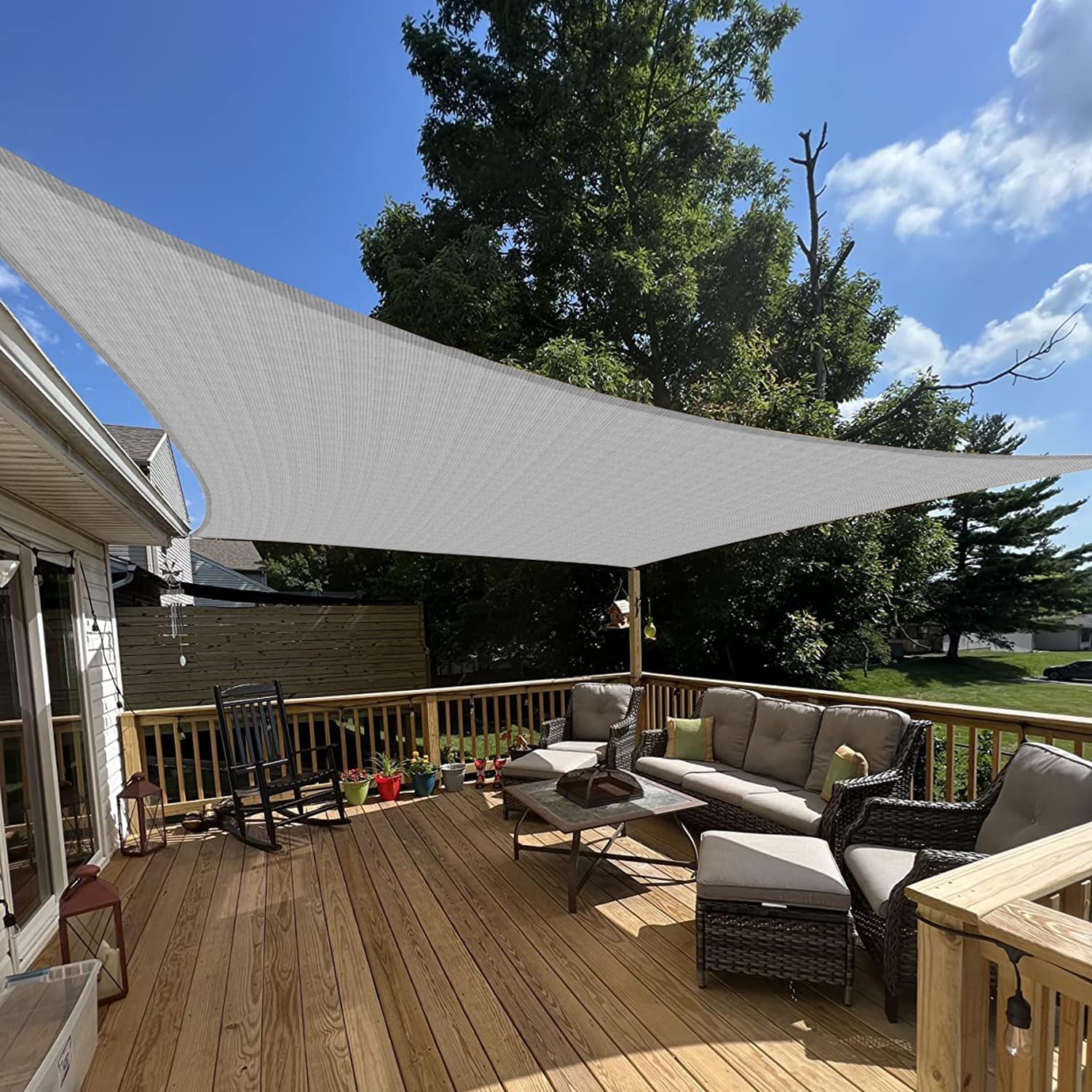 E&K 10ft x 14ft Sun Shade Sail Canopy Cover for Outdoor Spaces