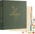 Recipe Binder 8.5x11 - Waterproof 60 Sleeves, 116 Recipes Organizer