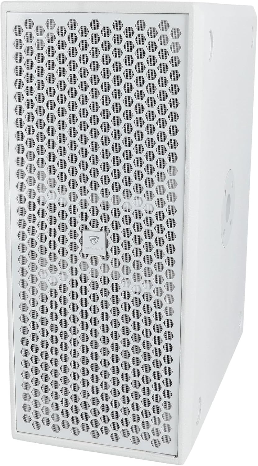 Rockville TITAN SLIM D8 White Powered Subwoofer for DJs