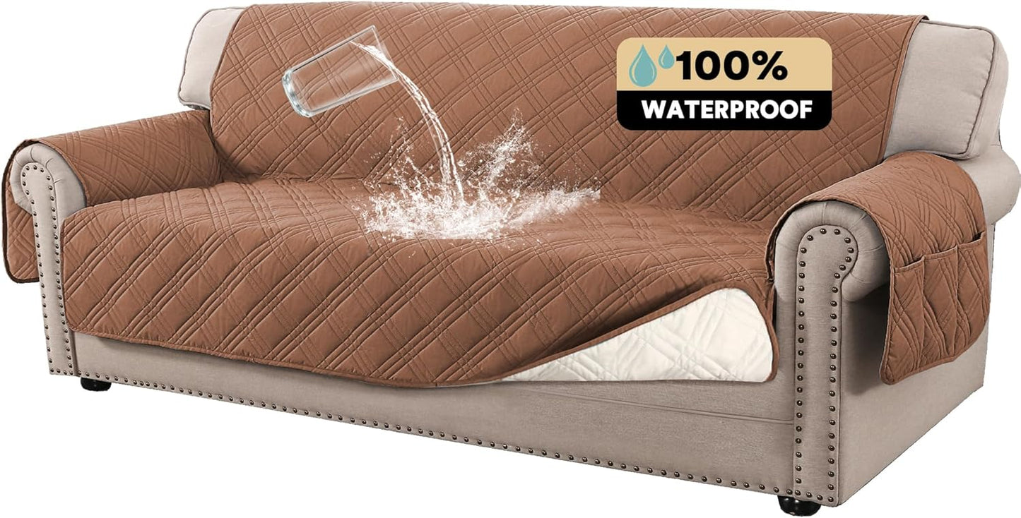100% Waterproof Couch Cover for 3 Cushion Sofa Protection