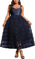 Women's Cocktail Formal Guest Dress 3D Lace Sweetheart Neckline