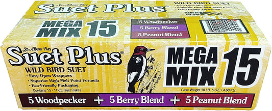 ST. ALBANS BAY SUET PLUS 15 Pack Suet Cakes for Wild Birds
