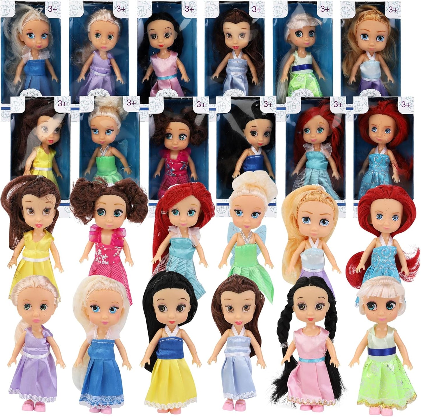 12 Pack Little Royal Princess Dolls for Imaginative Play Fun