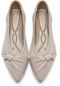 Pointed Toe Flats for Women with Bow - Comfortable Knit Ballet Flats