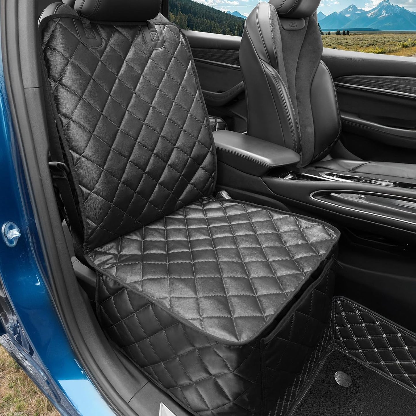 Waterproof Car Front Seat Cover for Dogs - PU Leather Protector