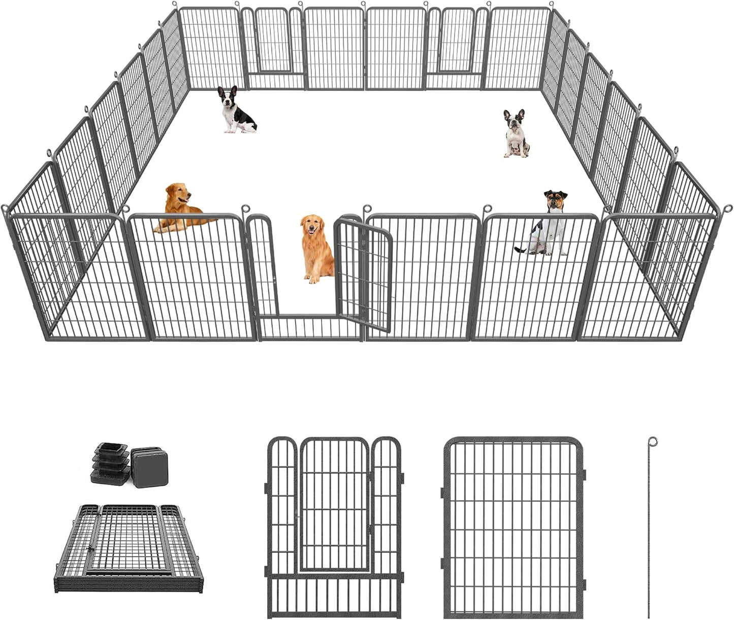 40 Inch Dog Playpen for Large Dogs - Heavy Duty Metal Fence