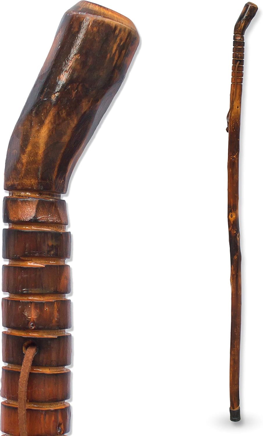 Natural Wood Walking Stick - Handcrafted Hiking Trekking Pole