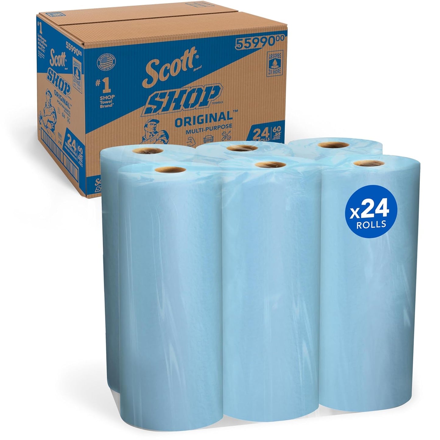 Scott Shop Original Blue Towels for Heavy-Duty Cleaning Tasks