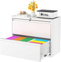 Superday Metal Lateral File Cabinet 2-Drawer White - Heavy Duty