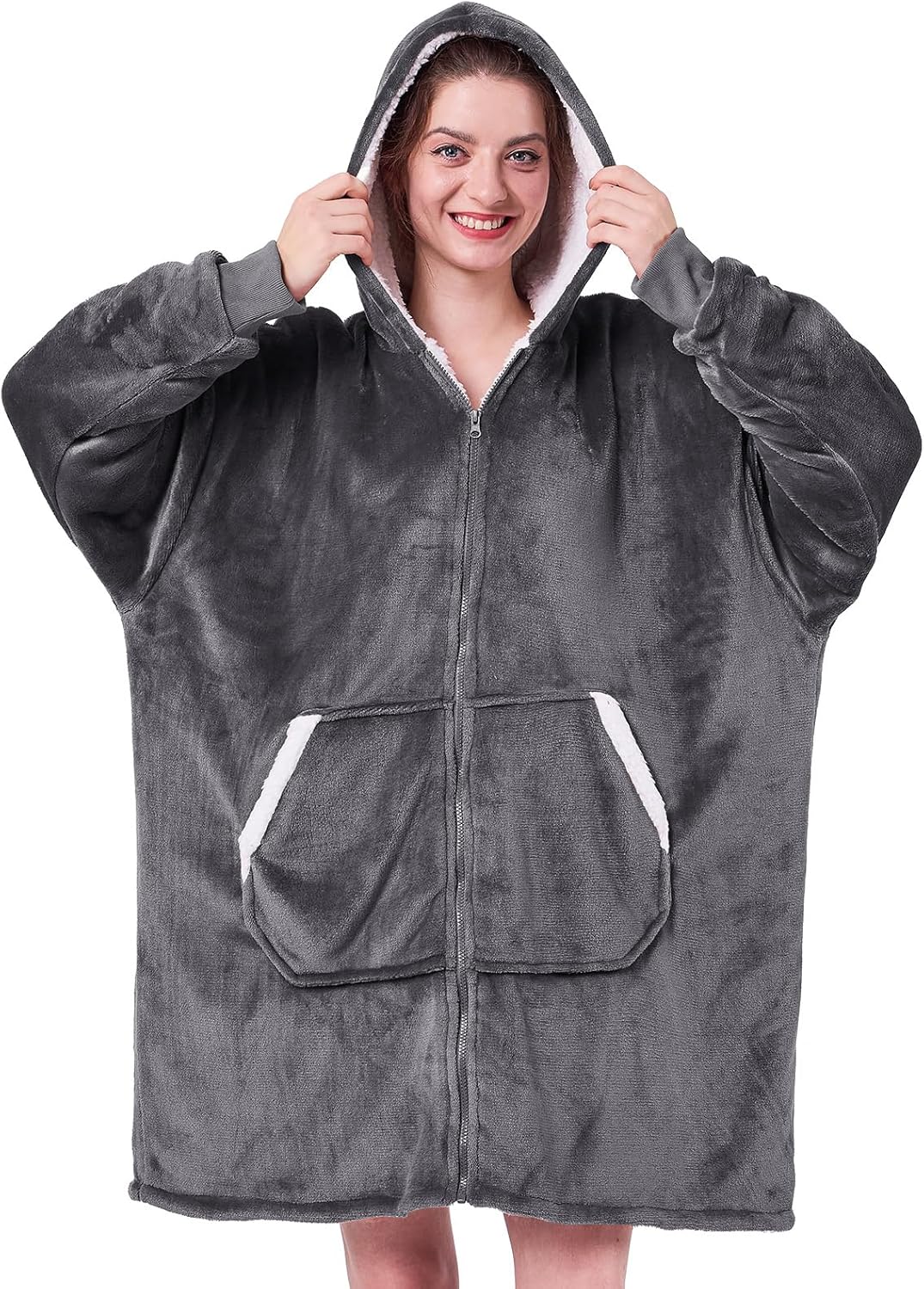 JOYWOO Oversized Sherpa Hoodie Blanket