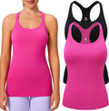 Workout Tank Tops with Built-In Bra - Full Coverage Racerback
