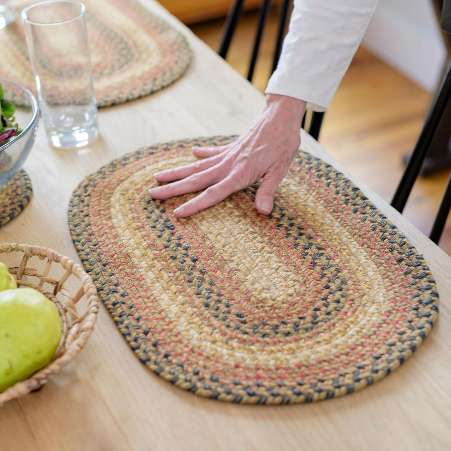 Russet Jute Braided Oval Placemats Set of 4 for Dining Elegance