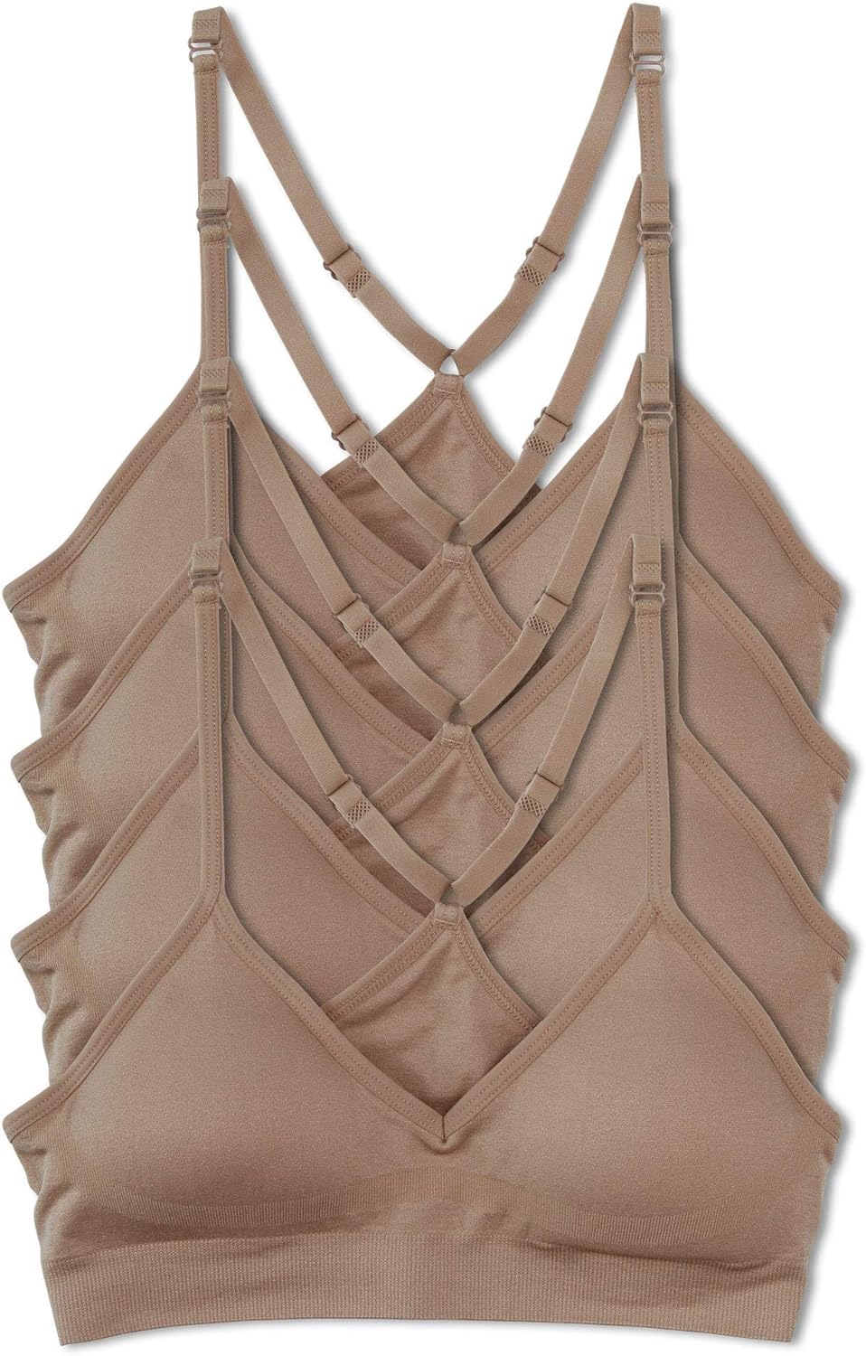Kalon Womens 4 Pack Racerback Sports Bralette for Comfort