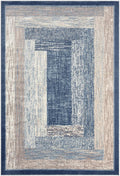 Home Dynamix Royalty Vega Geometric Area Rug, Blue/Ivory 7ft