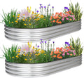 JERIA 2 Pcs 841ft Oval Raised Garden Bed Kit - Durable Galvanized