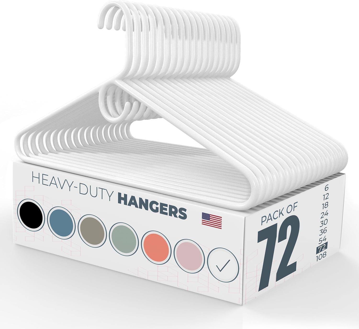 Neaties Heavy Duty Clothes Hangers 50+ Pack for Adult Clothing