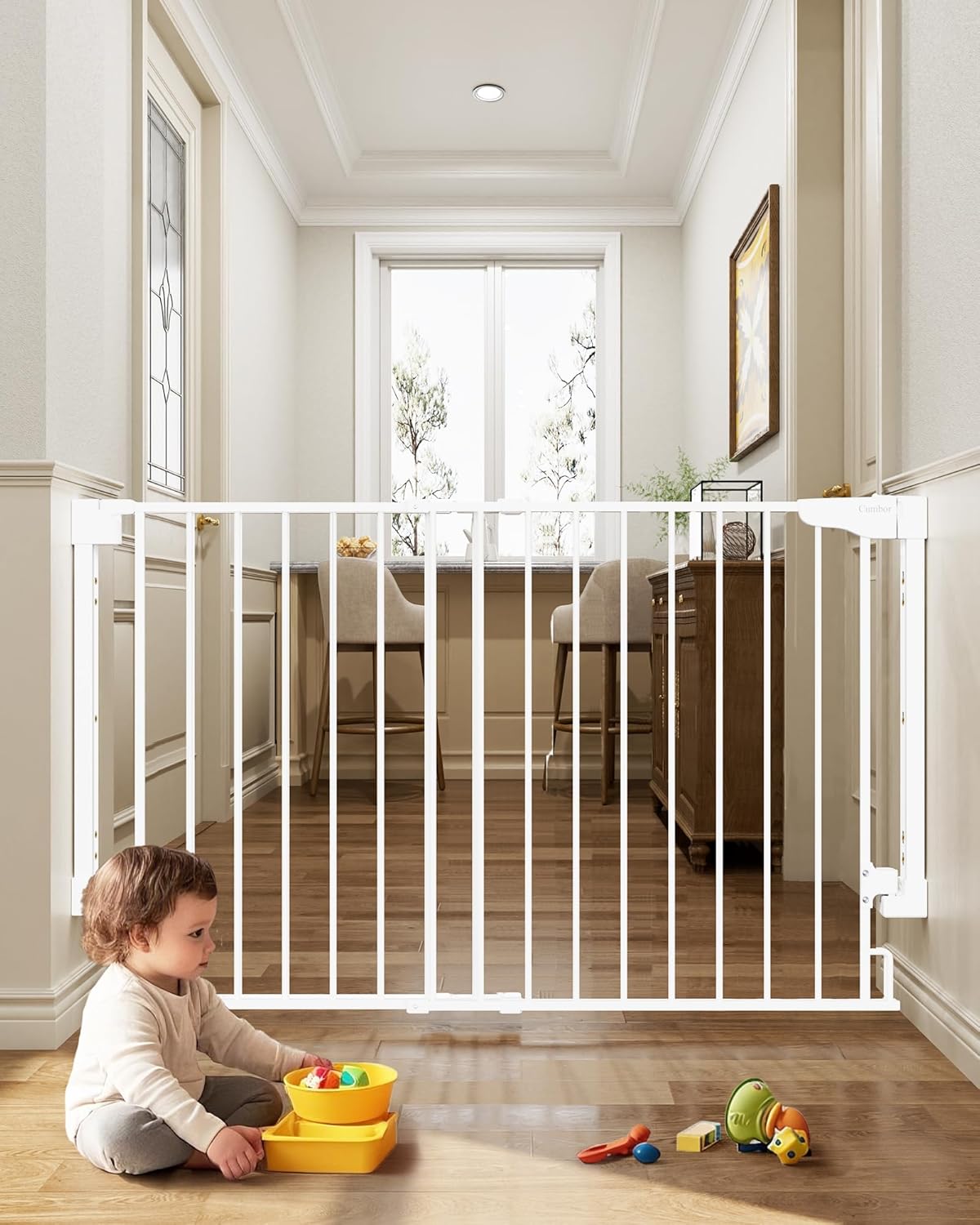 Expandable Baby Gate for Stairs and Doorways - Safe & Secure