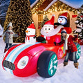 8FT Christmas Santa Monster Truck Inflatable for Holiday Decor