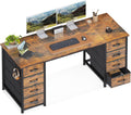 ODK 55 in Computer Desk with 8 Fabric Drawers - Large Storage